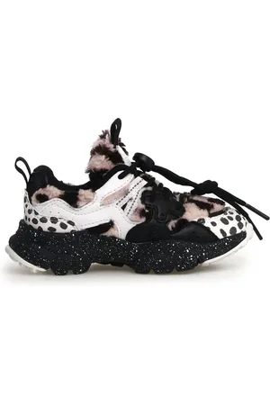 Flower Mountain Sneakers met vlakken van imitatiebont