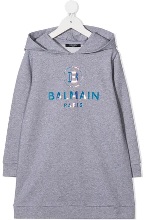 Balmain Jurk met capuchon en logoprint