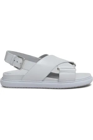 Marni Fussbet leren sandalen