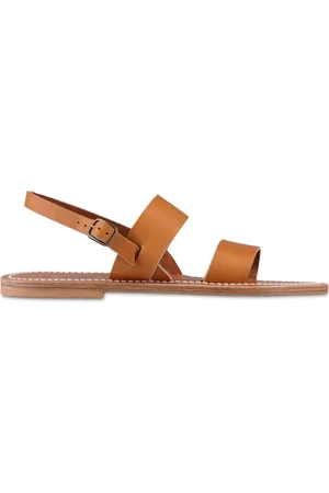 K jacques Leren sandalen met contrasterende stiksels