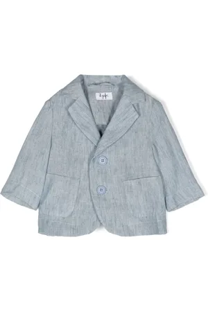 Il gufo Linnen blazer met enkele rij knopen