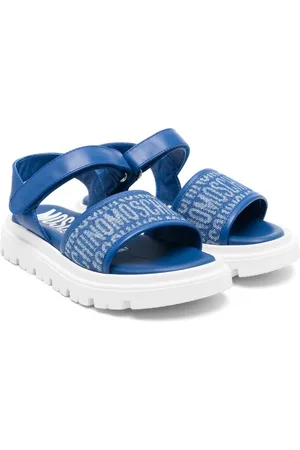 Moschino Sandalen met logo jacquard en klittenband