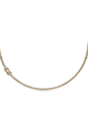 John Hardy 14kt geelgouden Love Knot halsketting met diamant