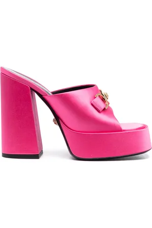 VERSACE Aeviras 120mm satijnen muiltjes met plateauzool