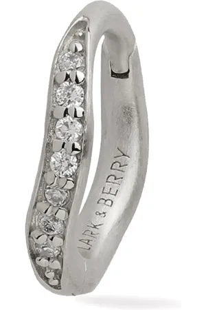 Lark & Berry 14kt witgouden Dune oorring met diamant