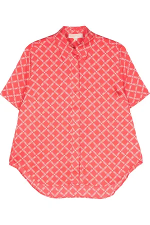 Michael Kors Empire satijnen blouse met logoprint