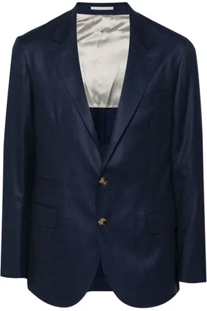 Brunello Cucinelli Wollen blazer met enkele rij knopen