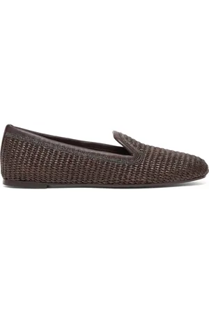 Brunello Cucinelli Geweven slippers