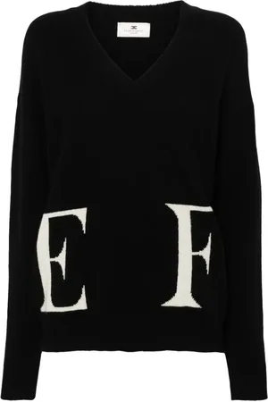 Elisabetta Franchi Trui met intarsia logo
