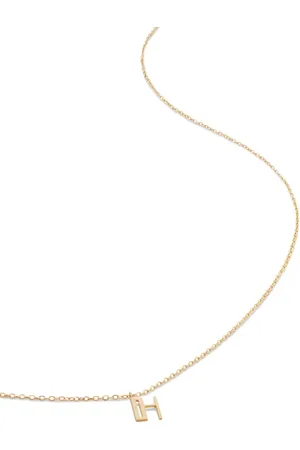 Monica Vinader 14kt geelgouden halsketting met letter H