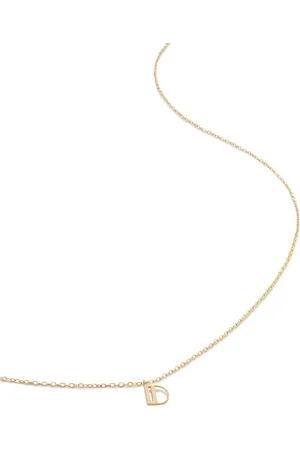 Monica Vinader 14kt geelgouden halsketting met letter D