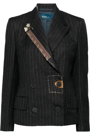 Kolor Blazer met stikseldetail en krijtstreep