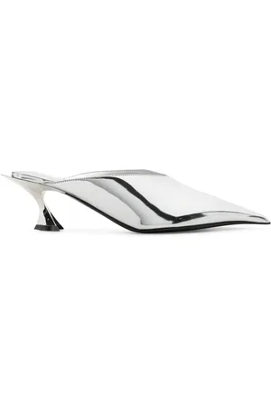 MUGLER 55 mm metallic leren muiltjes
