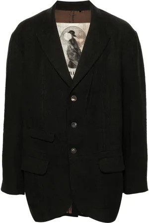 ZIGGY CHEN Linnen blazer met enkele rij knopen