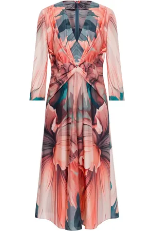 Alberta Ferretti Zijden jurk met bloemenprint