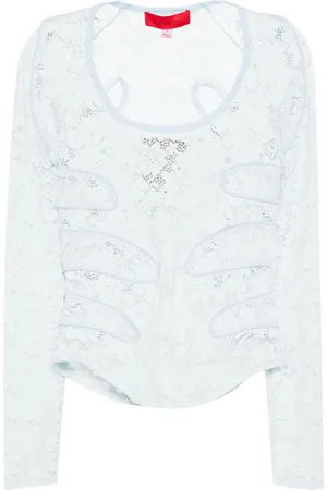 ECKHAUS LATTA Top met bloemenkant