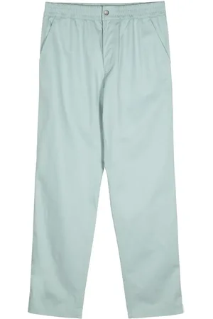 Maison Kitsuné Straight katoenen broek met elastische taille