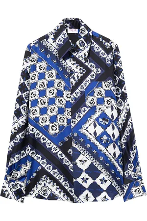 Puccini Zijden twill overhemd met print