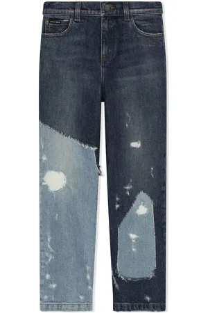 Dolce & Gabbana Straight jeans met patchwork van spijkerstof