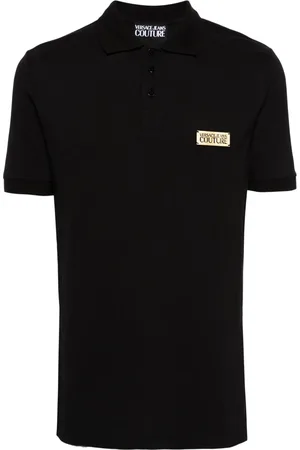 VERSACE Poloshirt met logoplakkaat
