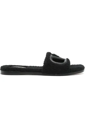 VALENTINO GARAVANI VLogo slippers met imitatielamswol