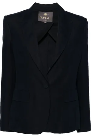 N.PEAL Chloe linnen blazer met puntige revers