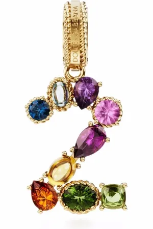Dolce & Gabbana 18kt geelgouden nummer 2 hanger met edelsteen
