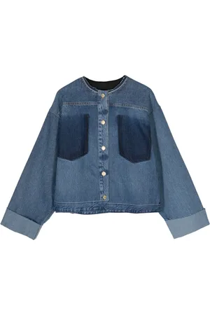 Litkovskaya Denim bomberjack met enkele rij knopen
