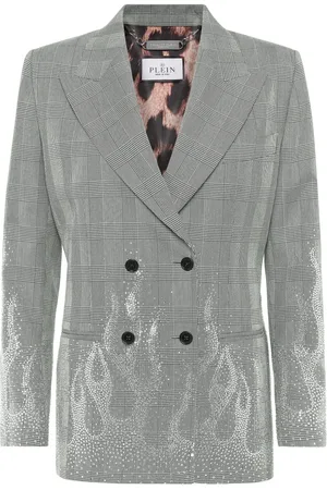 Philipp Plein Blazer met vlammenapplicatie