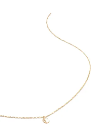 Monica Vinader 14kt geelgouden halsketting met letter C
