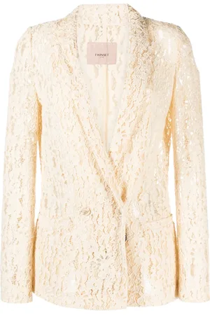 Twin-Set Blazer met dubbele rij knopen en kant