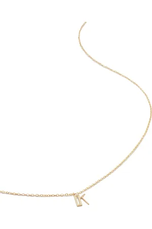 Monica Vinader 14kt geelgouden halsketting met letter K