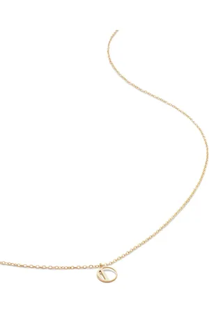Monica Vinader 14kt geelgouden halsketting met letter O
