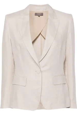 N.PEAL Chloe linnen blazer met puntige revers