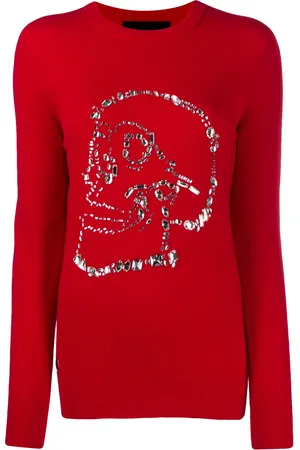 Philipp Plein Trui met kristallen doodskop