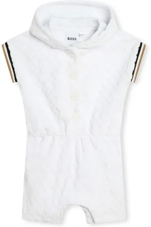 HUGO BOSS Romper met jacquard en gestreepte afwerking