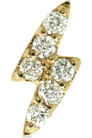 Lark & Berry 14kt geelgouden Lightning Strike oorbel met diamant