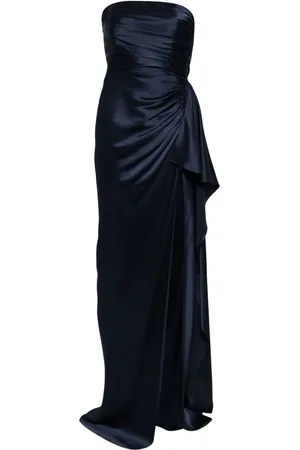 Michelle Mason Strapless zijden avondjurk