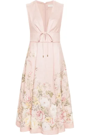 ZIMMERMANN Waverly Plunge linnen midi