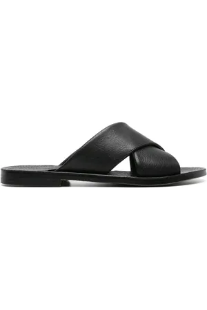 RIER Leren slippers met gekruiste bandjes
