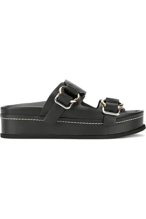 3.1 Phillip Lim Freida badslippers met plateauzool en dubbele gesp