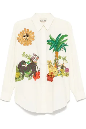 ALÉMAIS Blouse met geborduurde tijger
