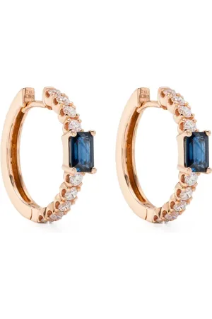 ROSEKEY 18kt roségouden oorbellen met diamant en saffier