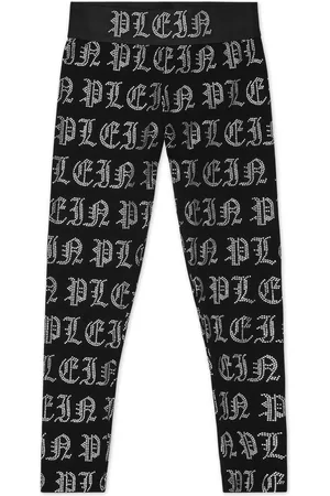 Philipp Plein Legging verfraaid met stras en logoprint
