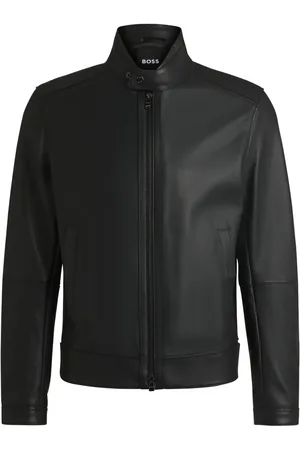 HUGO BOSS Leren jack met rits