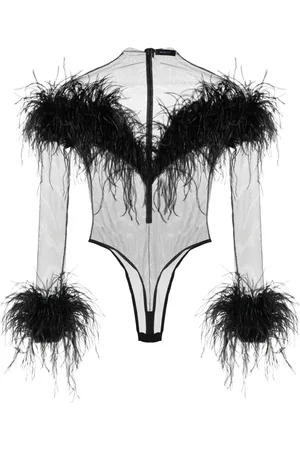 MUGLER Body met veren afwerking