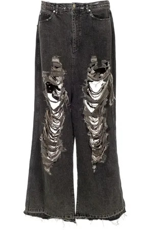 Natasha Zinko Gerafelde jeans met wijde pijpen