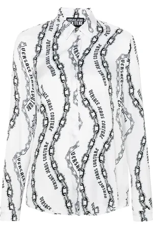 VERSACE Blouse met schakelkettingprint