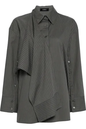GOEN.J Katoenen blouse met geknoopt detail