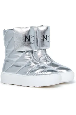 Nº21 Metallic snow boots met logoprint